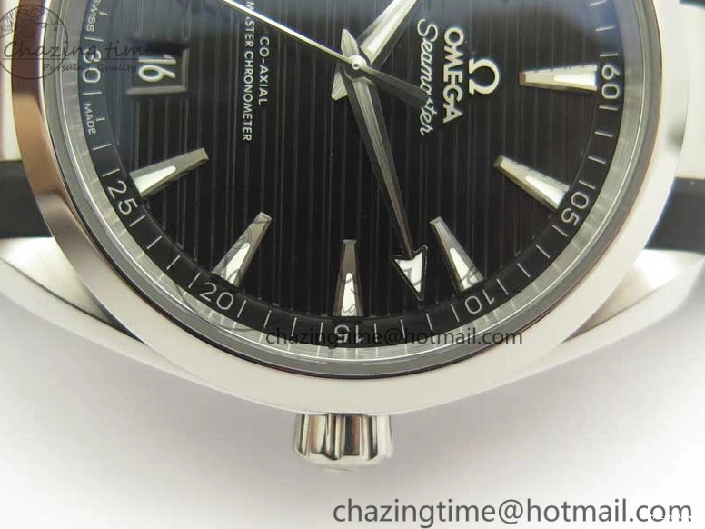 0308 Aqua Terra 150M Master Chronometers VSF 1:1 Best Edition Black Dial SS Hand on Black Rubber Strap A8900 Super Clone Unisex 8005